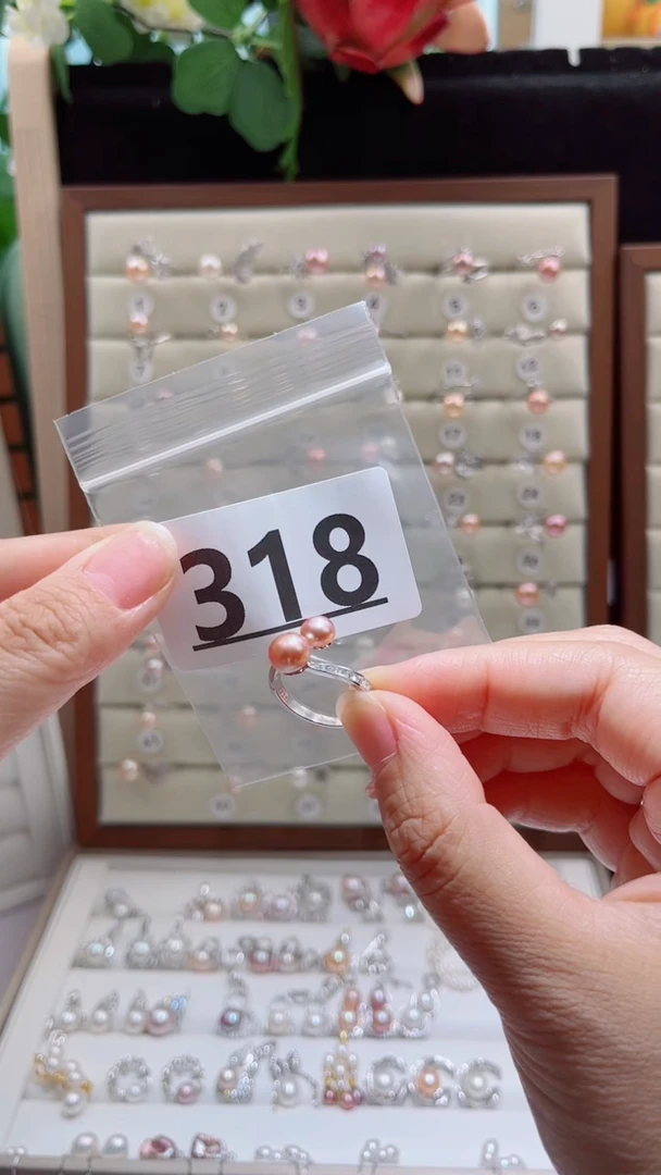 银S925镶嵌淡水珍珠珠宝奇石甜*?318