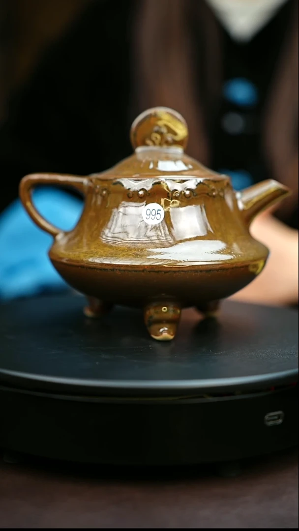 995#原矿钧瓷炉钧釉紫气东来壶