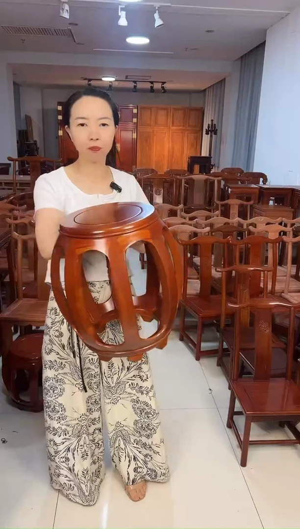 花梨木类家具孤*哥非洲金花梨大鼓凳