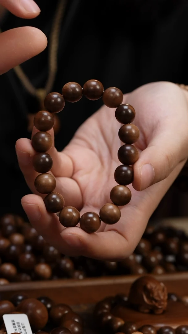 檀香木其他胖*球老山檀香1.2圆珠单圈钢印料留疤沉水