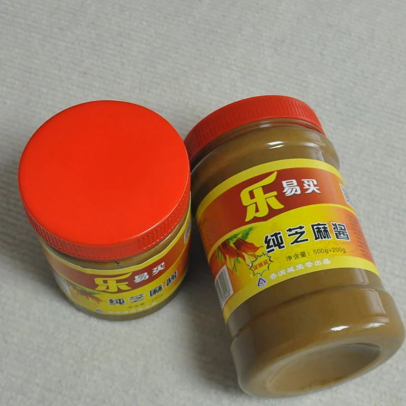 乐易买纯芝麻酱500g+200g瓶装正宗石磨2瓶到手共1400g