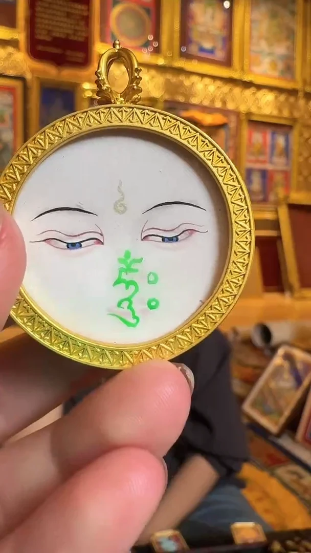吊坠观老师的眼睛热贡唐卡