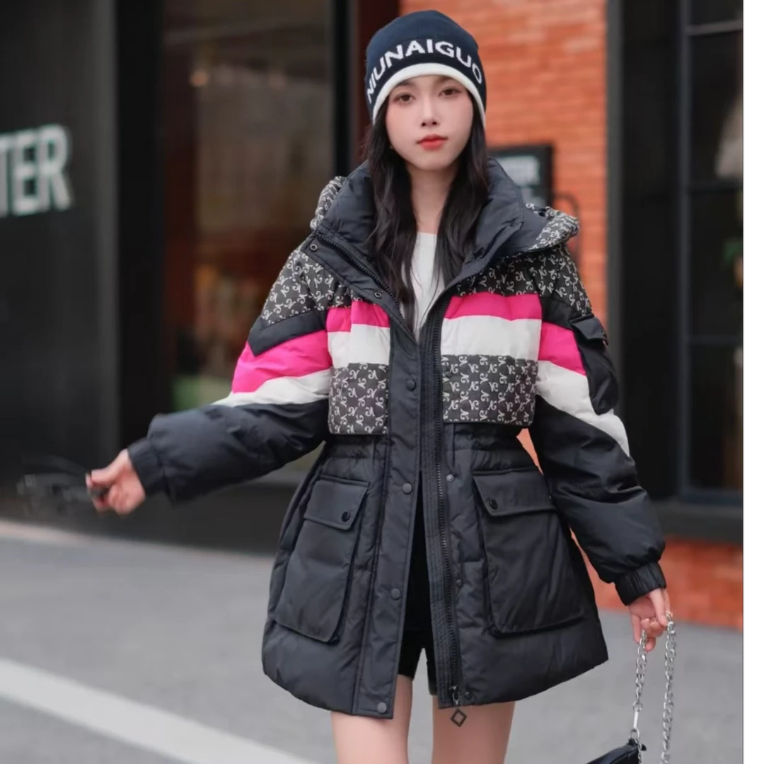 时尚百搭中长款羽绒服冬季显瘦保暖外套0299