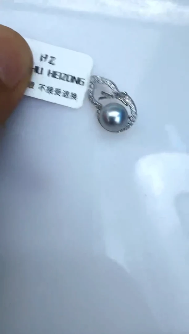 海水珍珠银S925镶嵌颈饰吊坠