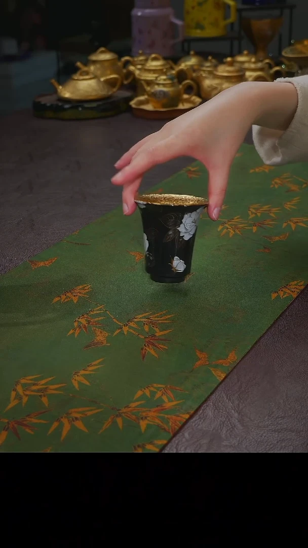 杯【宜景窑黑帝鎏金系列】杯子