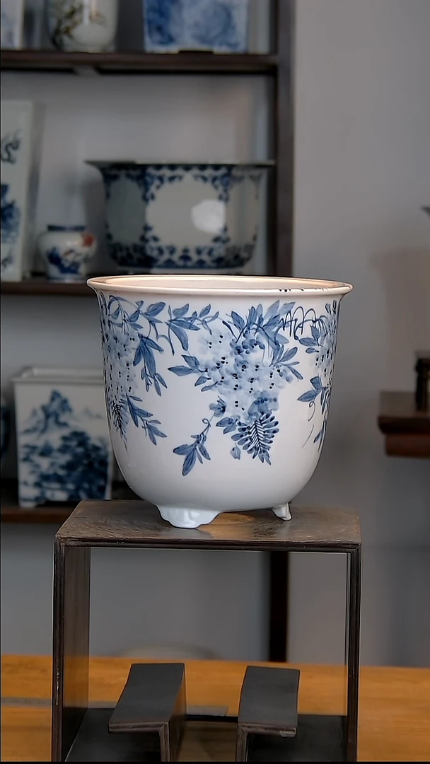 景德镇陶瓷手工花盆