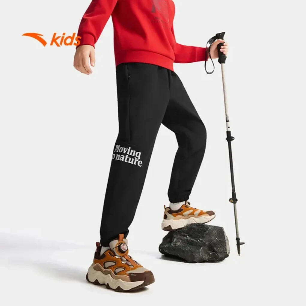 户外系列|安踏儿童校园运动风梭织户外防风舒适亲肤弹力束脚长裤