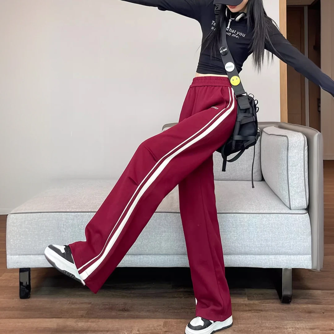 松紧腰宽松直筒潮流百搭束脚阔腿裤提臀遮胯秋季女款爆款2025新款