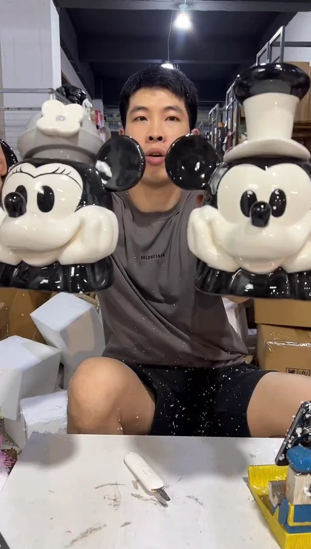 瓷片米奇米妮威力汽船储物罐