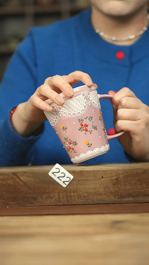 设计师手作款 手绘喜喜咖啡杯