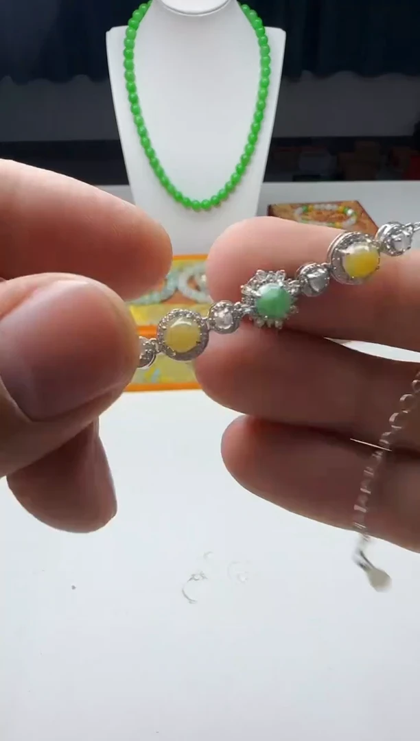 【闪购商品】翡翠颈饰银S925镶嵌0082