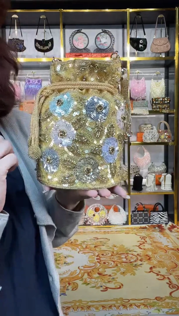 织物珠韵恒泽重工串珠手提包