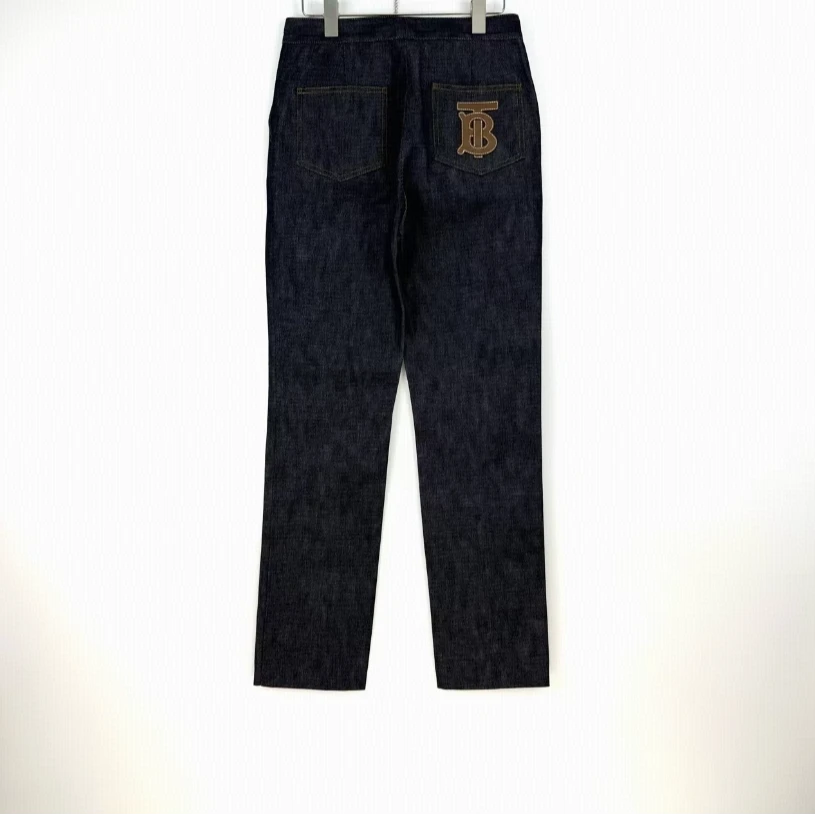 全新未使用 BURBERRY/博柏利 纯色徽标长裤 蓝色/27