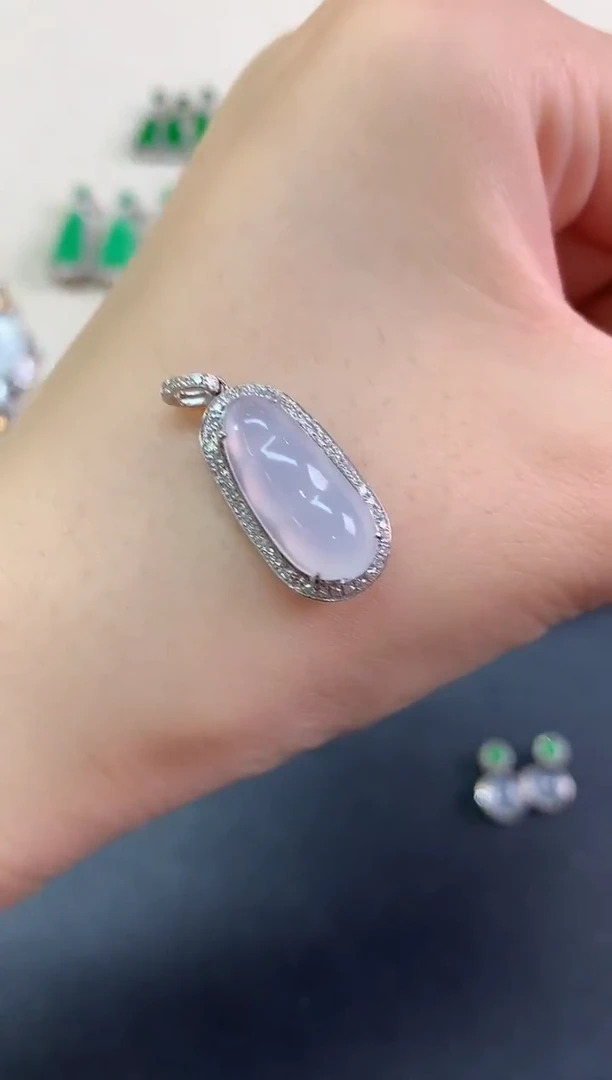 吊坠(不含链)18K金镶嵌翡翠吊坠(不含链)|1980多样性发其一