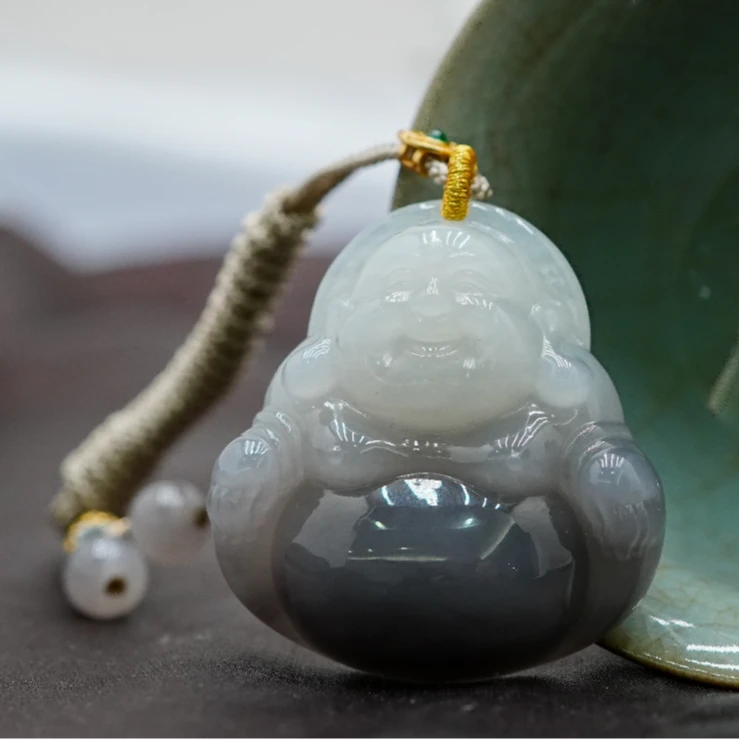和田玉烟紫佛吊坠 A7072612