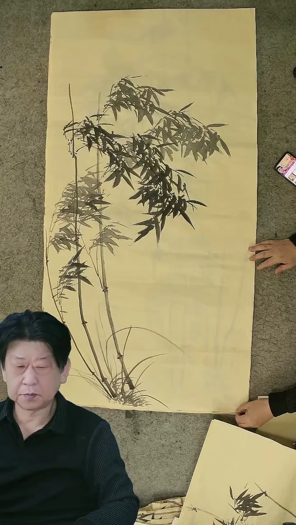 国画四尺整张  墨竹  69*138cm