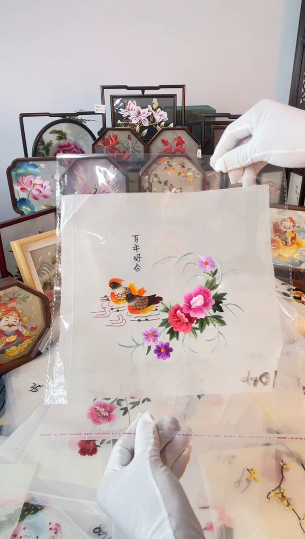 织绣纯手工苏绣双面绣绣布104