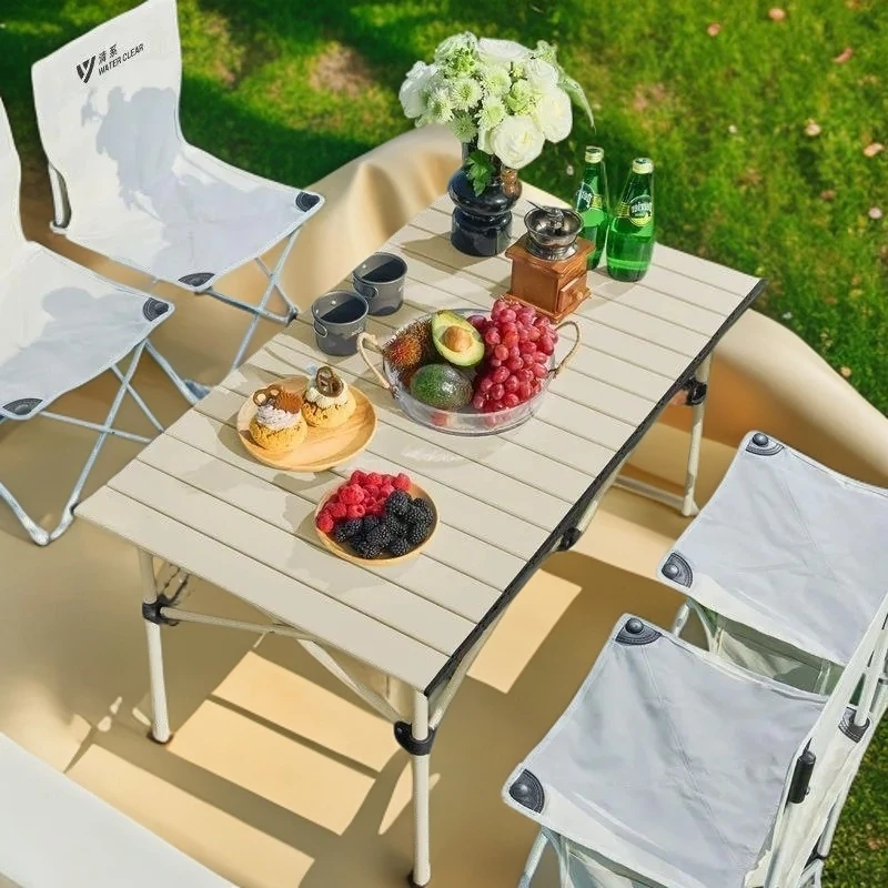 户外折叠桌便携式露营桌子野餐桌椅套装野营用品装备蛋卷桌收纳桌