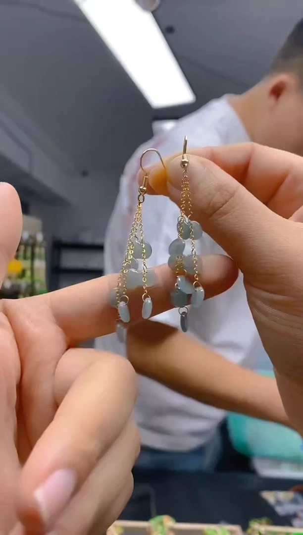 【闪购商品】翡翠耳饰合金75翡翠耳钩