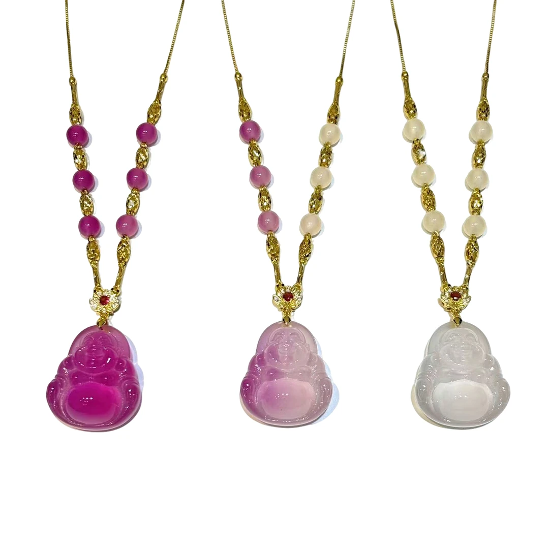 【符老板】y2087-国风设计款红卡玛瑙佛公项链-多样性只发一件