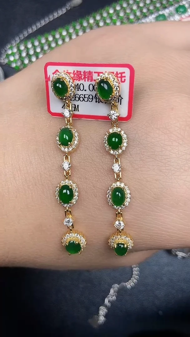 银S925镶嵌戒指翡翠8100