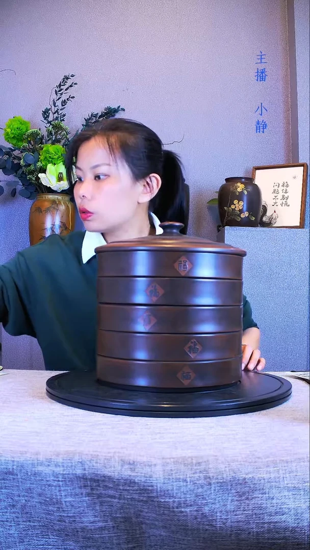 建水全手工紫陶茶罐精磨5层 078