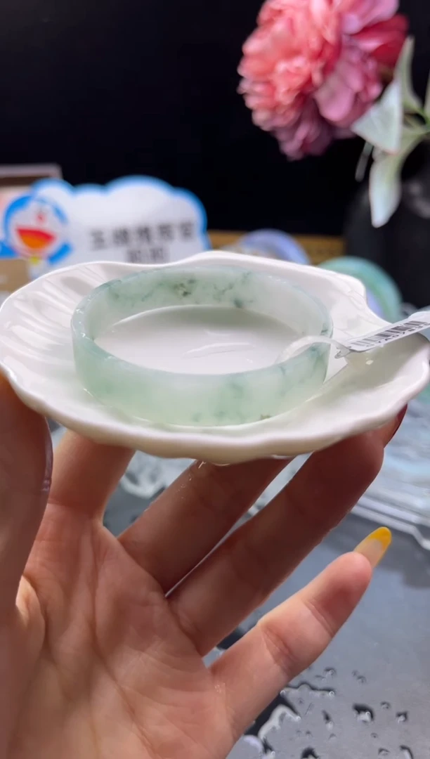 未镶嵌手镯定制翡翠清新灵动53-54