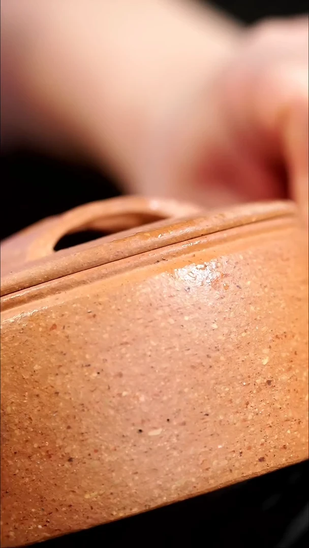 【闪购商品】紫砂茶壶16目原矿手磨粗砂黄降平底汉瓦160cc