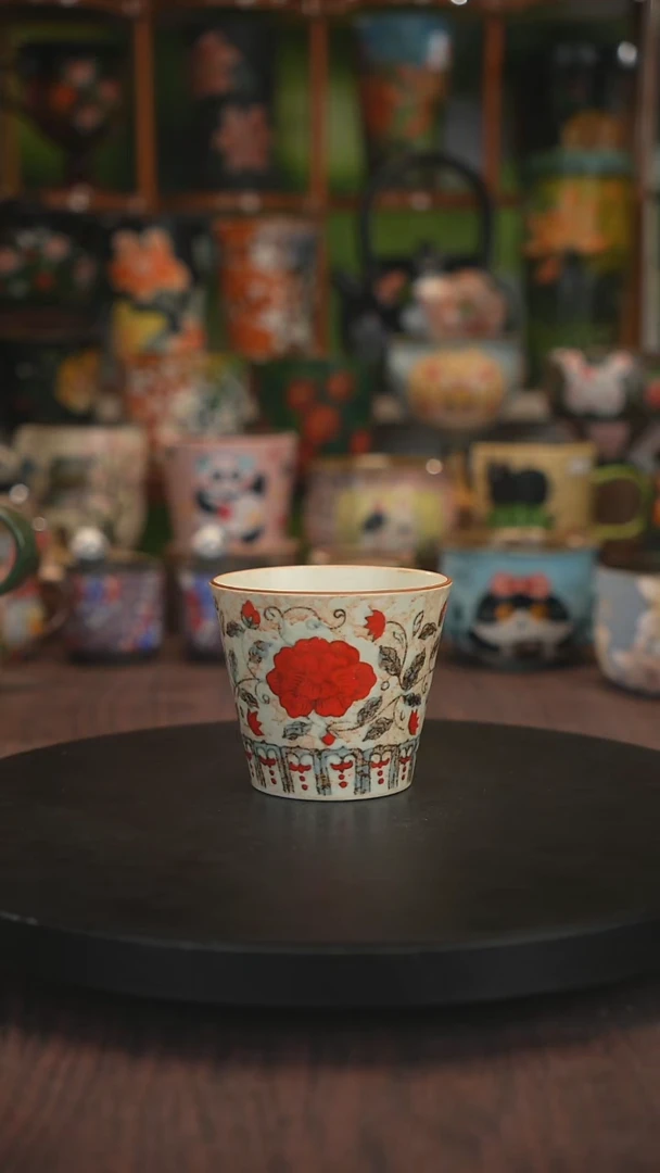 杯子手绘釉下彩