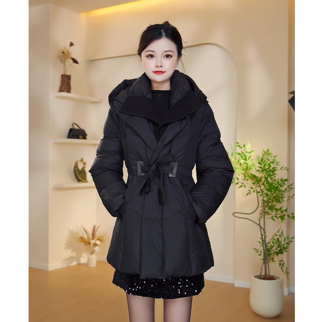 【戈雅米迹】新款泡芙羽绒服女款冬季中长款收腰加厚保暖防寒F008