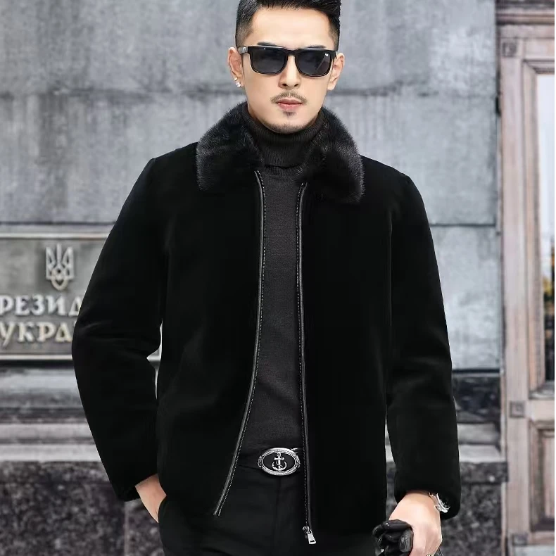 【刘总福利】2025年新款加绒加厚高端男士貂绒外套-109-110