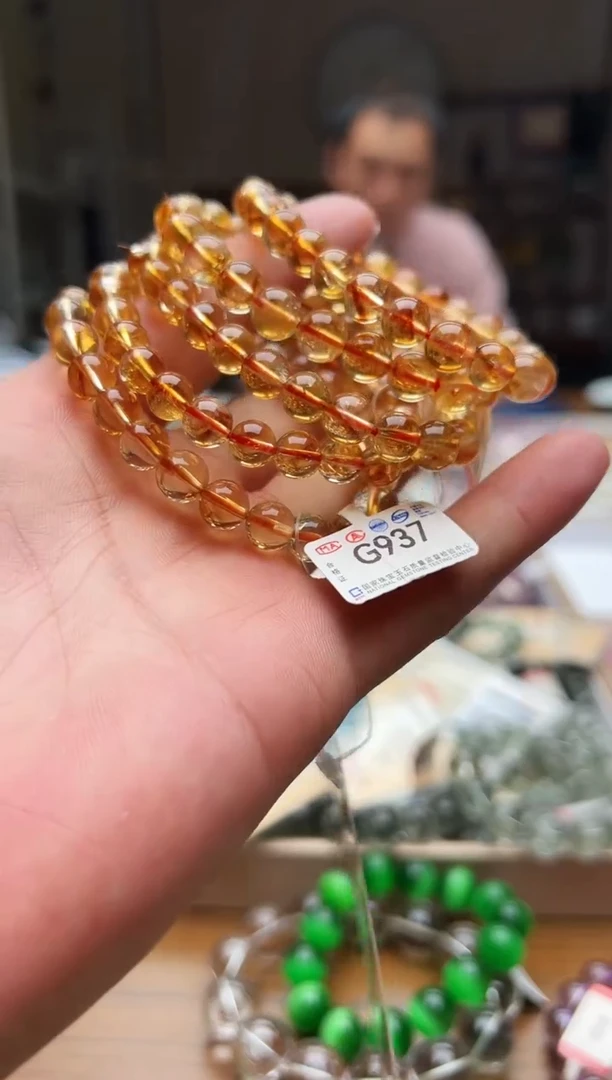 水晶手链未镶嵌黄水晶手链006  卡8+ 多样性发一