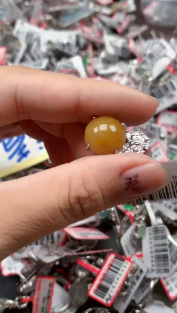 银S925镶嵌戒指翡翠天然A货缅甸翡翠