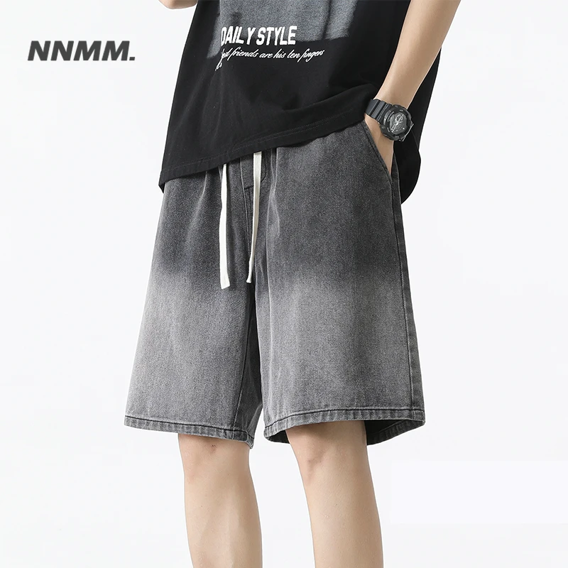 夏季五分裤薄款常规款短裤2025爆款渐变色牛仔裤休闲潮流直筒中裤