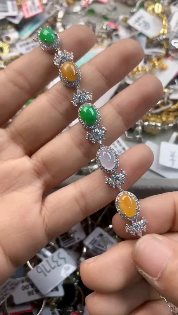 银S925镶嵌戒指翡翠12-12-12        7