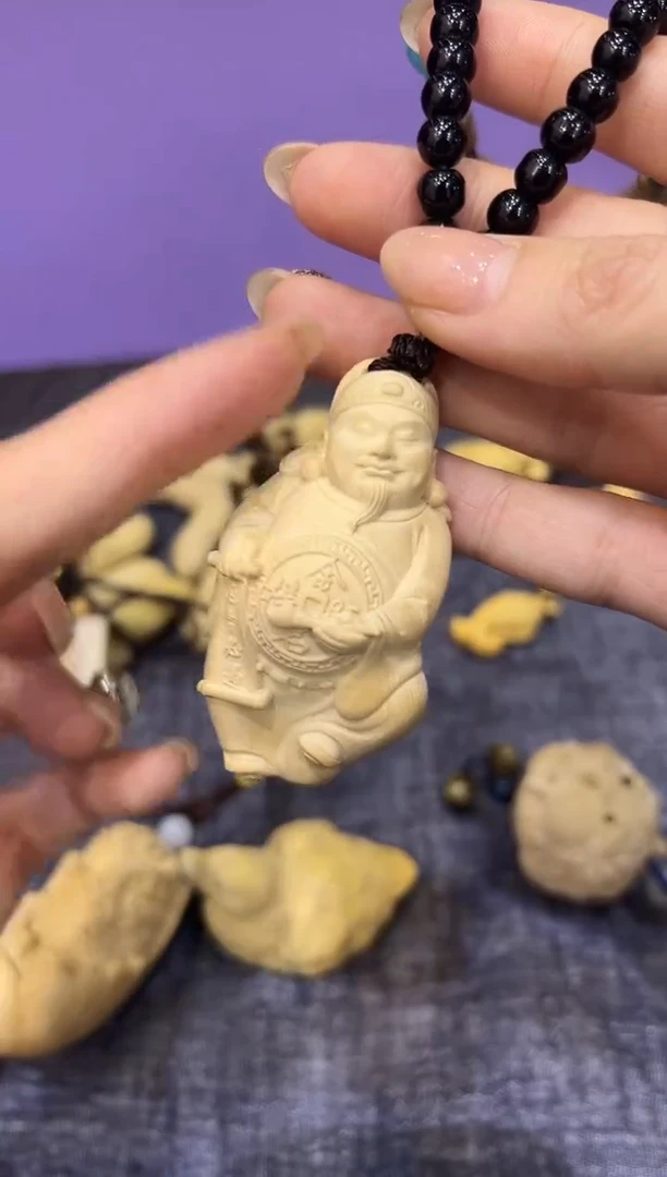 黄杨木木雕款黄杨木木雕款《文昌星》黄杨木雕精致小挂件