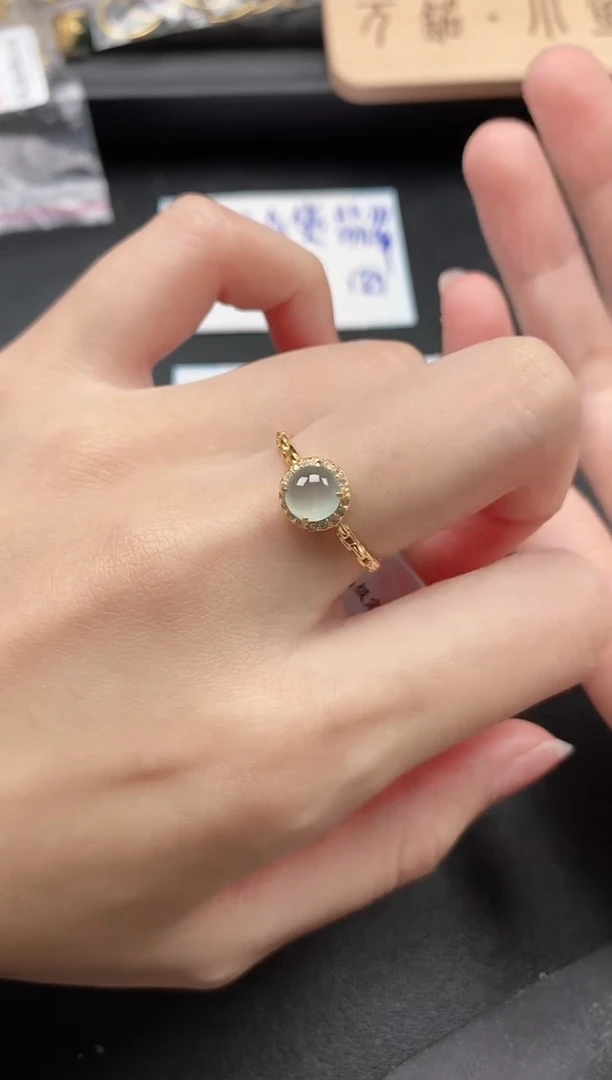 翡翠戒指银S925镶嵌51511