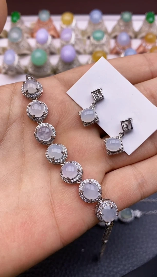 翡翠未镶嵌耳饰福利款两件套4578