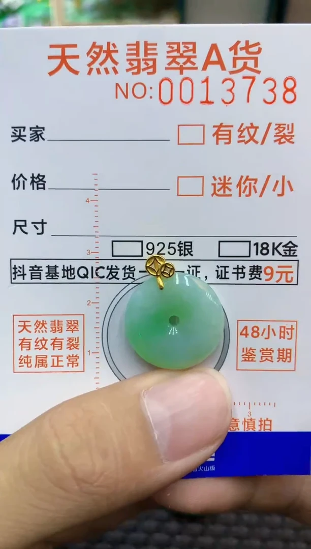 翡翠未镶嵌吊坠(不含链)1