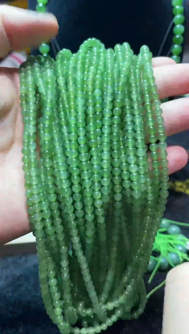 和田玉未镶嵌项链和田玉碧玉小米珠项链多样性其一发货