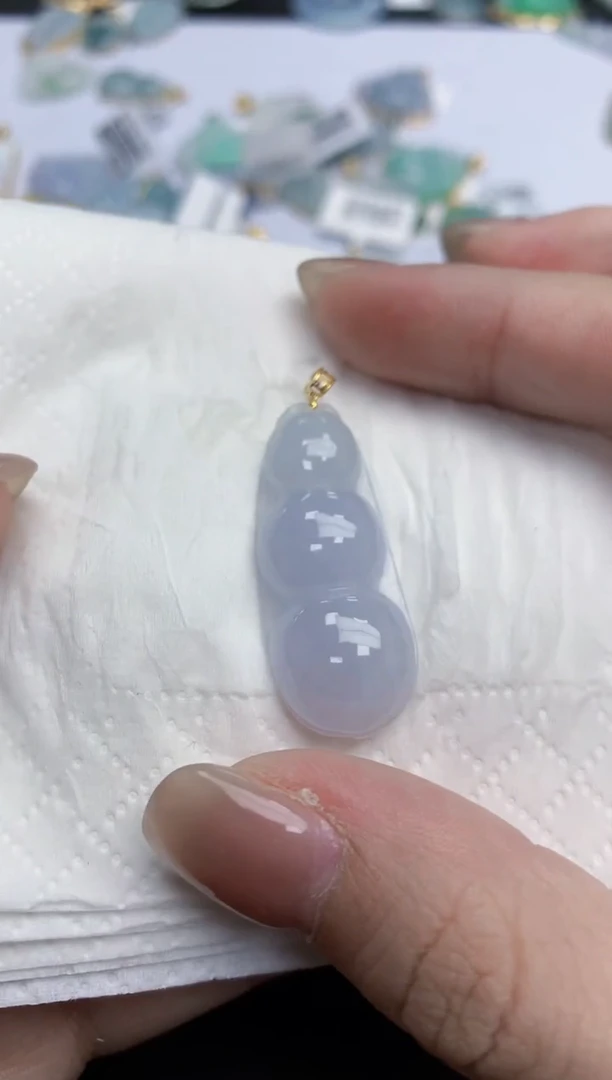 【闪购商品】翡翠颈饰18K金镶嵌天然缅甸翡翠A货