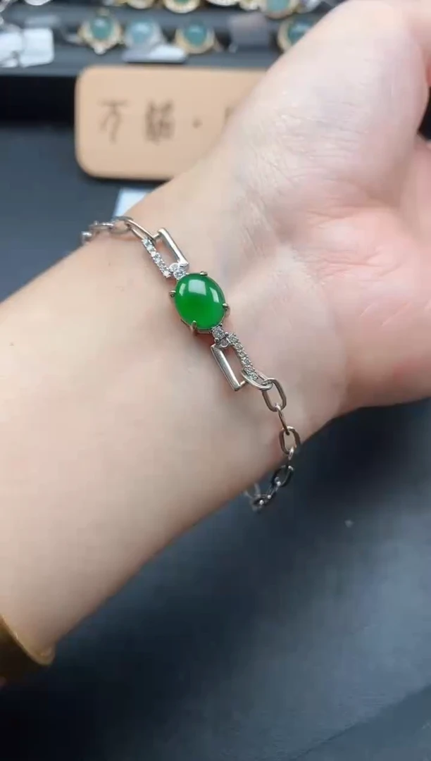 翡翠戒指银S925镶嵌51511