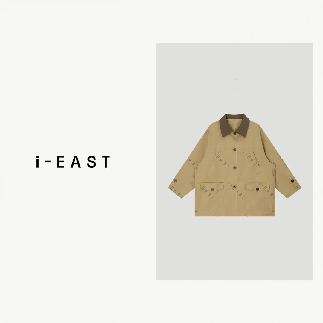 i-EAST 闲暇时光~大衣风设计感遮肉宽松外套-5C WT10288