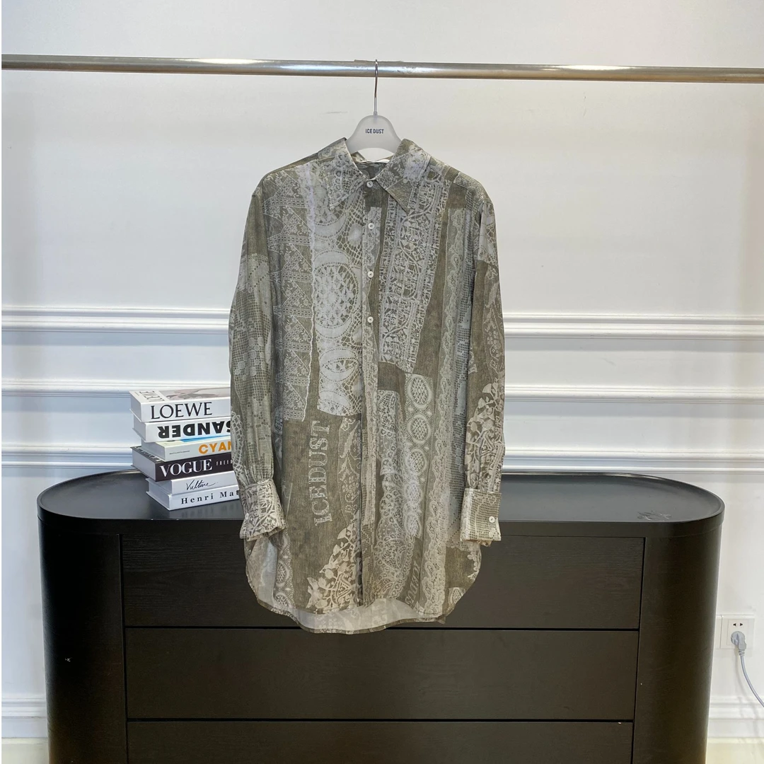 ICE DUST印花长袖衬衫25年春夏25SSSH17——1680