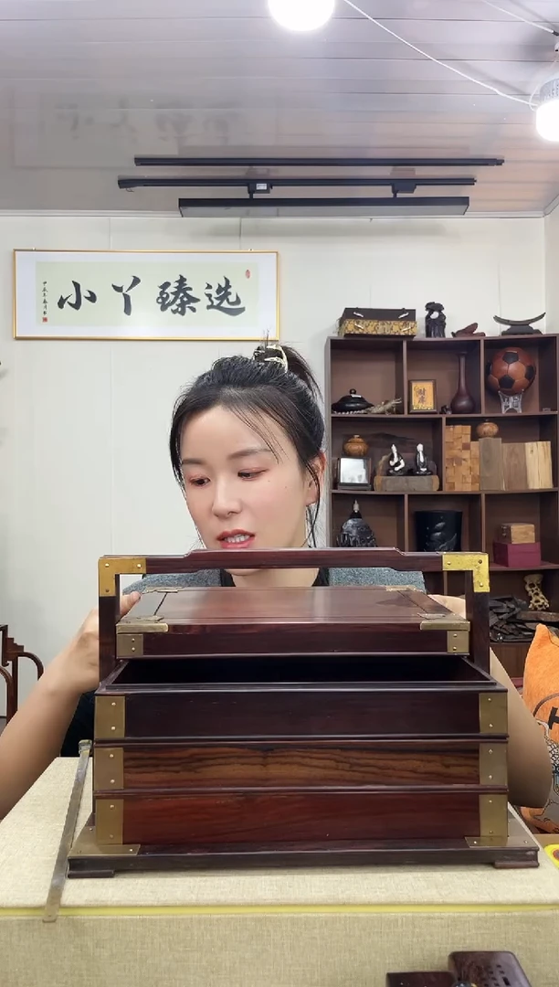 乌木类530大红酸枝提篮盒木木木