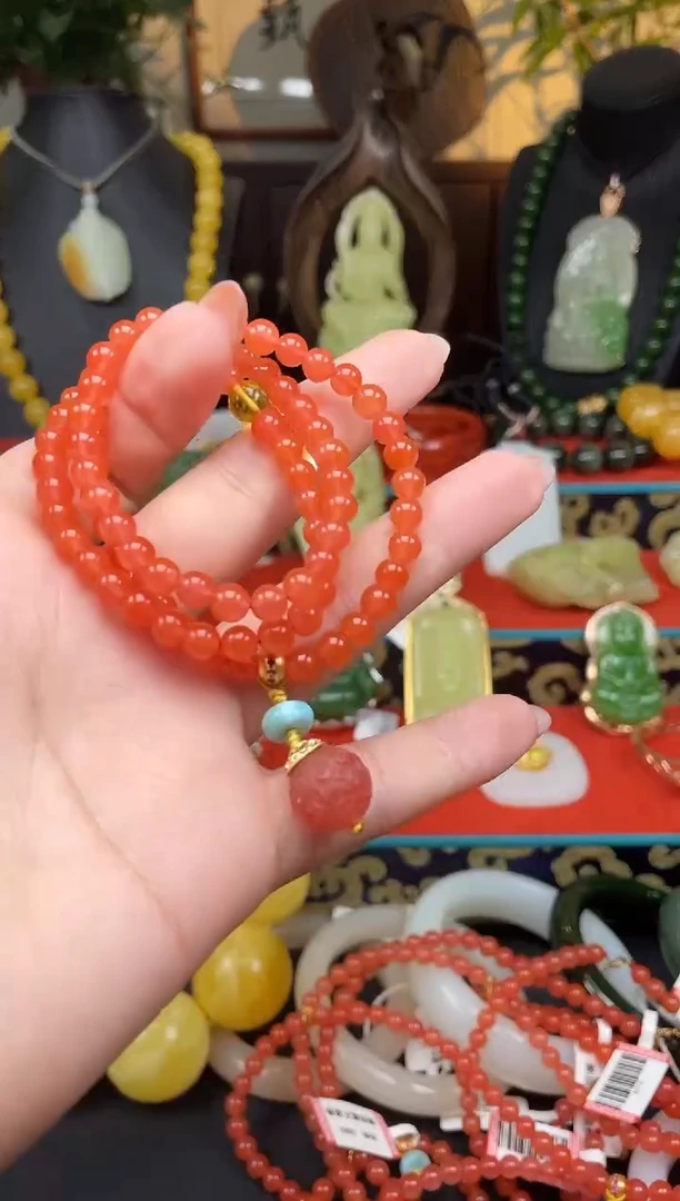 南红玛瑙未镶嵌颈饰项链n016
