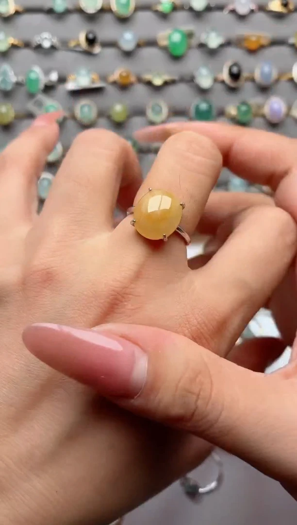 银S925镶嵌戒指翡翠.