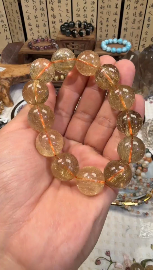 未镶嵌手串水晶SJ-19维纳斯金发晶 天然水晶 默认微瑕