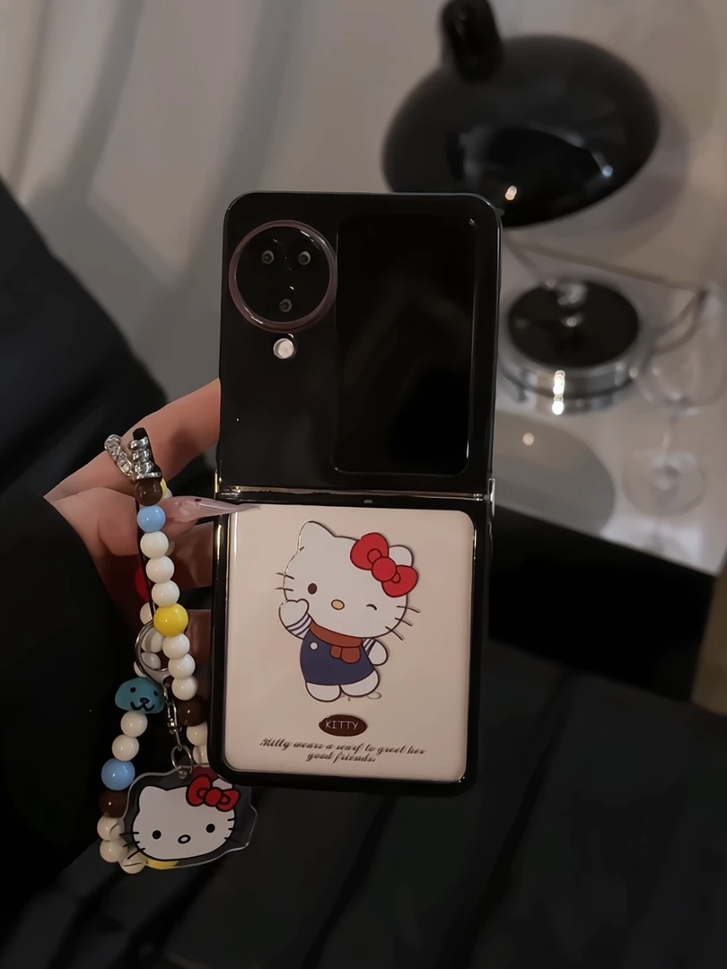 （OPPOFIND系列）围巾凯蒂猫折叠奶油适用OPPOfindn2/3flip手机壳女