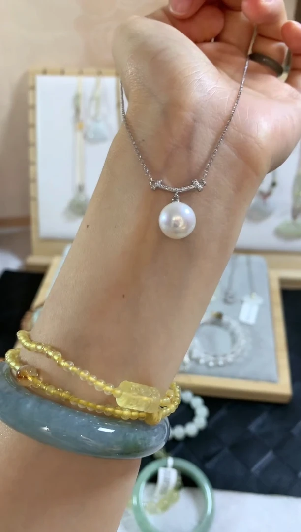 淡水珍珠银S925镶嵌颈饰小***.吊坠4